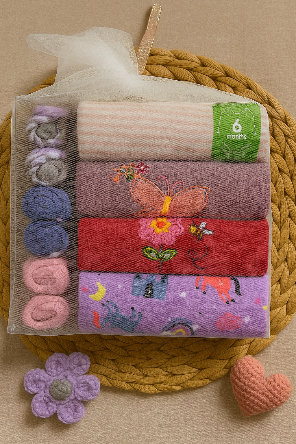 Baby Bodysuit Gift Pack – 3–6 Months (Girl)