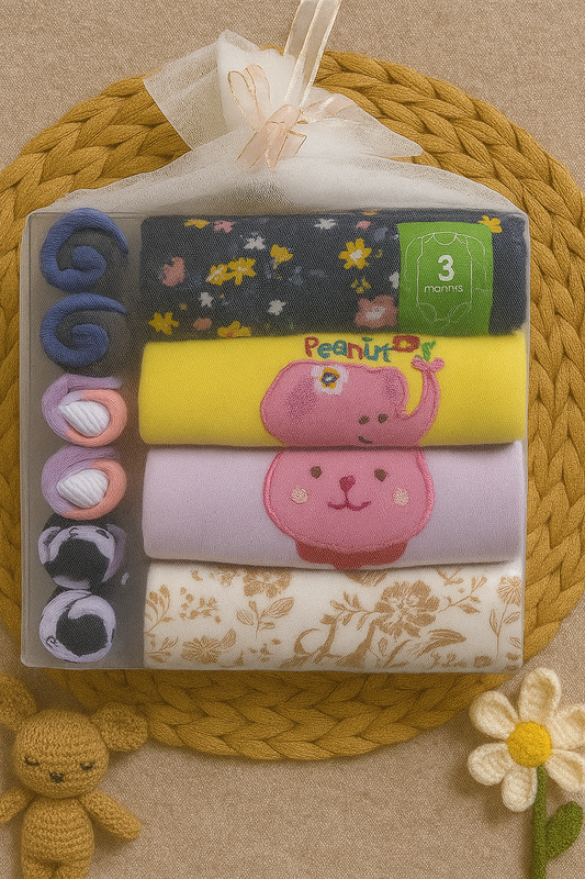 Baby Bodysuit Gift Pack – 0–3 Months (Girl)