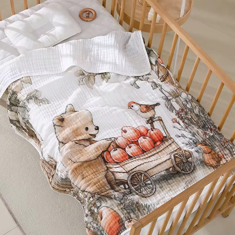 6-Layer Muslin Baby Blanket – 100% Cotton, 110x110cm