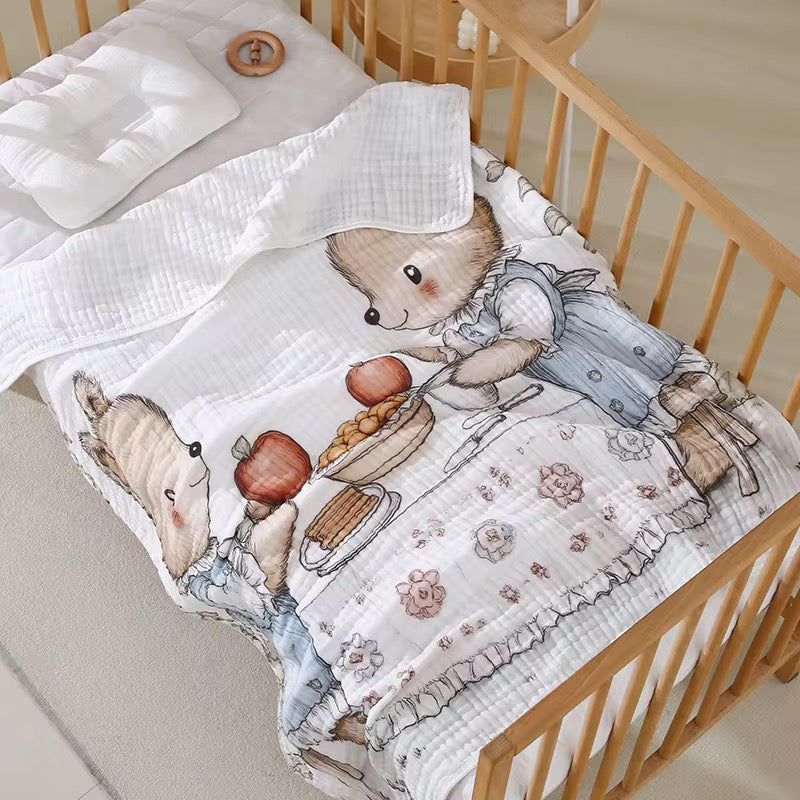 6-Layer Muslin Baby Blanket – 100% Cotton, 110x110cm