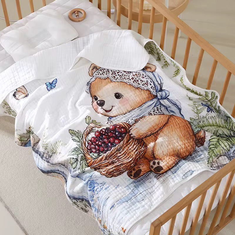 6-Layer Muslin Baby Blanket – 100% Cotton, 110x110cm